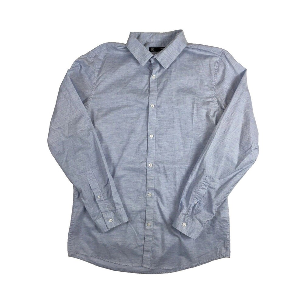 I.N.C. International Concepts Slim Fit Blue 100% Cotton Dress Shirt L